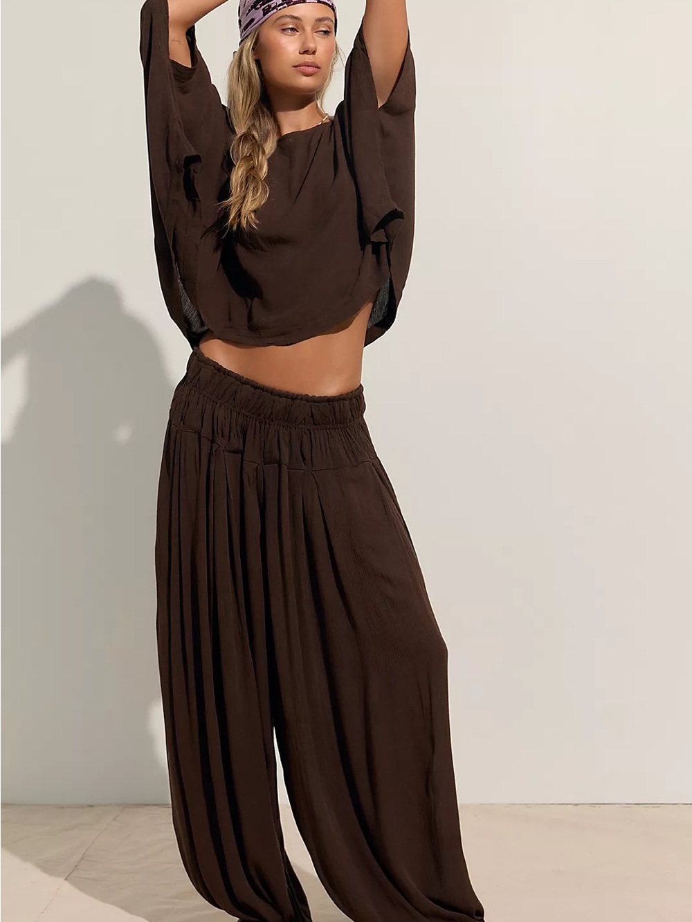 NWT Free est People Nadia Pant Set/ XS/ Double Espresso